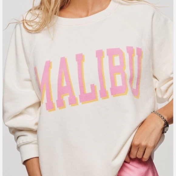 Free People Retro Brand “Malibu” Crewneck Pullover Sweatshirt - Picture 2 of 3